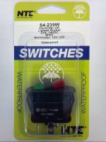 SPDT 12VDC Red/Green LED Lighted Rocker On-None-On 21A NTE