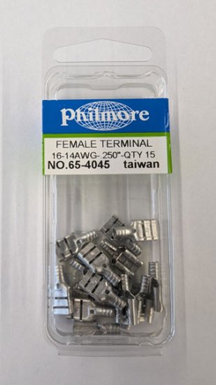 Quick Connect Female Non-Insulated 16-14Awg 0.250" (15Pk)