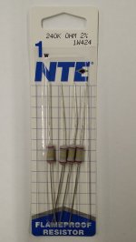 240K Ohm 1 Watt Metal Oxide Film Resistor (4Pk) 2% Tolerance