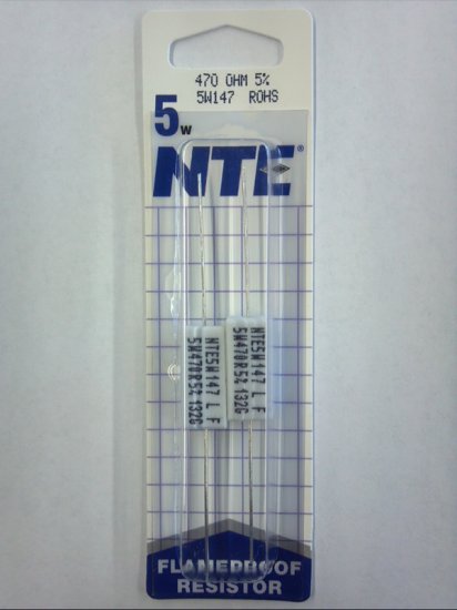 470 Ohm 5W Cerment Power Wirewound Resistor (2Pk) 5% Tolerance