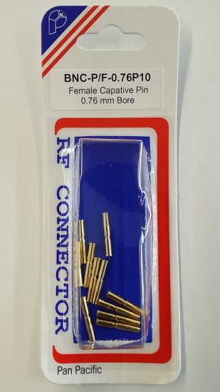 0.76mm Bore Female Captive Pin For BNC Connector RG-58 (10Pk)