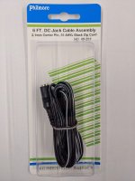 Size M 5.5/2.1mm Coaxial DC Power Jack In-Line 6' Leads 22Awg