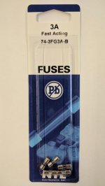 3 Amp Micro Cartridge Fuse (5Pk) Fast Acting 3.6x10mm