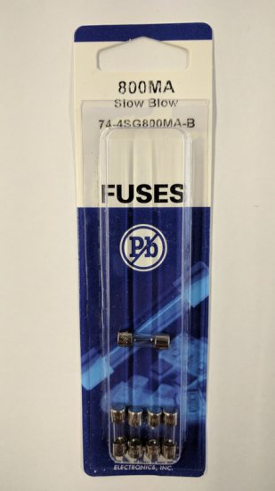 0.8 Amp (2AG) 4.5x15mm Fuse (5Pk) Slow Blow