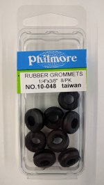 Rubber Grommets 0.250" (1/4") I.D. x 0.375" (3/8") O.D. (8Pk)
