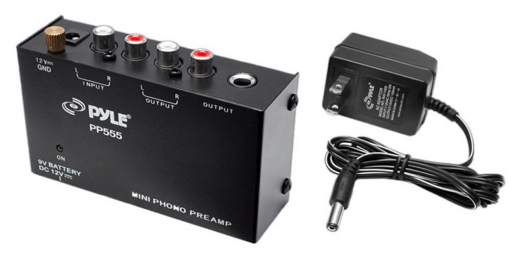 Ultra Compact Phono Turntable Pre-Amplifier w/ 9 V Battery Comp