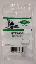 NTE740A IC, Audio Power Amp, 2W
