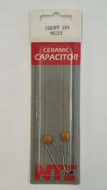 1,800pf/1.8nf/0.0018uf 1000V Ceramic Disc Capacitor (2Pk)