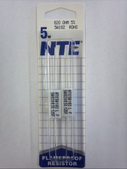820 Ohm 5W Cerment Power Wirewound Resistor (2Pk) 5% Tolerance