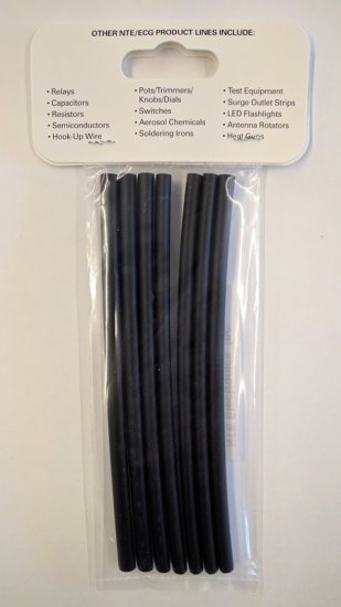 3/16" Black Heat Shrink Tubing 3:1 Ratio