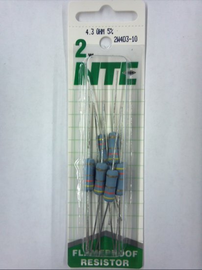 4.3 Ohm 2 Watt Metal Oxide Film Resistor (10Pk) 5% Tolerance