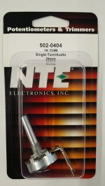 1K Audio Taper Pot 0.25W (24mm) Combo Lug 30mm Shaft