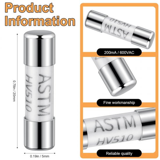 200mA/600v 5x20mm Multimeter Fuse