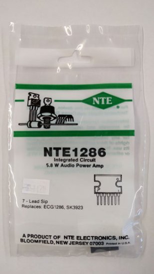 NTE1286 IC, Audio Power Amplifier 5.8W, 7-Lead SIP