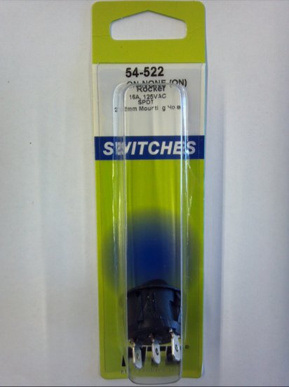 Snap-In Round Rocker SPDT On-None-(On) 125V 16A