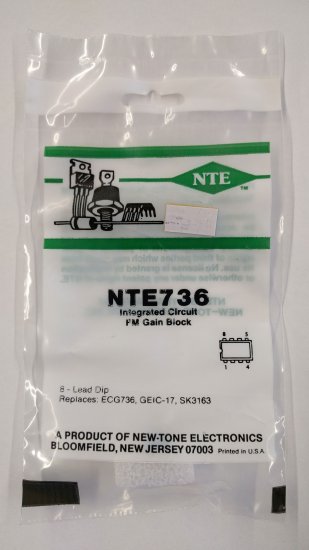 NTE736 IC, FM IF Amp, 8-Lead DIP