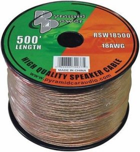 500Ft 20Awg Clear Speaker Wire (2-Conductor)