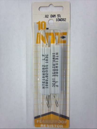 0.82 Ohm 10W Cerment Power Wirewound Resistor (2Pk) 5% Tolerance