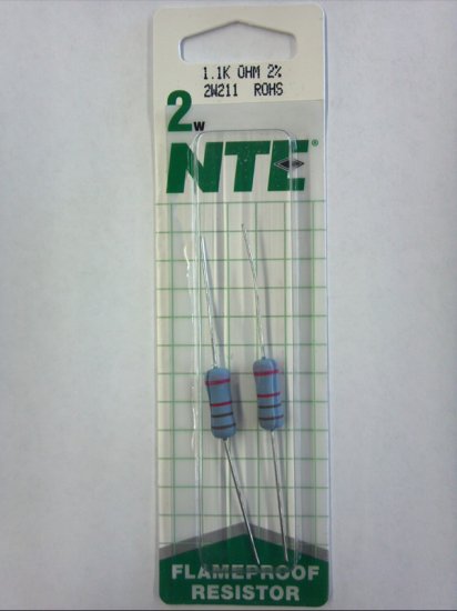 1.1K Ohm 2 Watt Metal Oxide Film Resistor (2Pk) 2% Tolerance