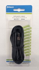 25Ft 22AWG Speaker Wire w/RCA Plug at Each End
