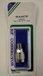 F Jack to TNC Plug Adapter