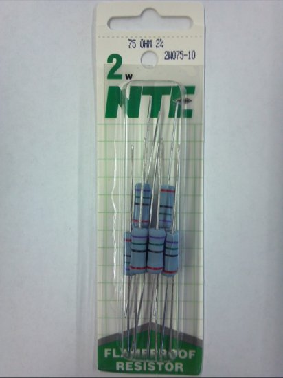 75 Ohm 2 Watt Metal Oxide Film Resistor (10Pk) 2% Tolerance
