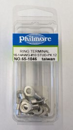 Ring Terminal Non-Insulated 16-14Awg #10 Stud (12Pk)