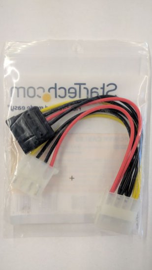 6in LP4 to LP4 SATA Power Y Cable Adapter