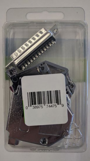 DB25 Male Connector Kit (Solder Type) Metalized Plastic Hood