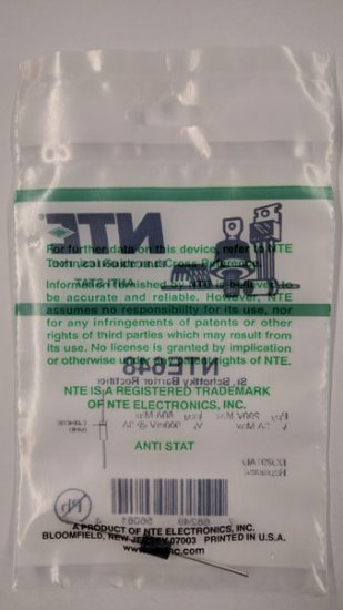 NTE648 Schottky Barrier Si Rect LowVolt HiFreq 200V 3A DO-201AD