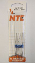 68K Ohm 0.25 Watt Metal Film Resistor (10Pk) 2% Tolerance