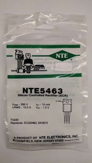 NTE5463 SCR, 200V 10A, TO-220