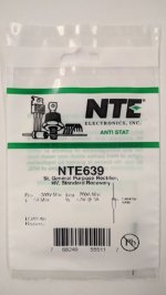 NTE639 GenPurp Si Rect Hi Voltage Std Recovery 1300V 3A DO-201AD