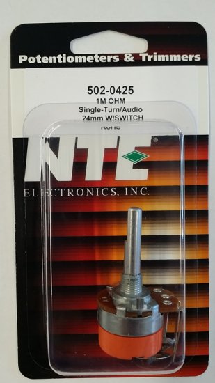 1Meg Audio Taper Pot w/Switch 0.25W (24mm) Combo Lug 30mm Shaft