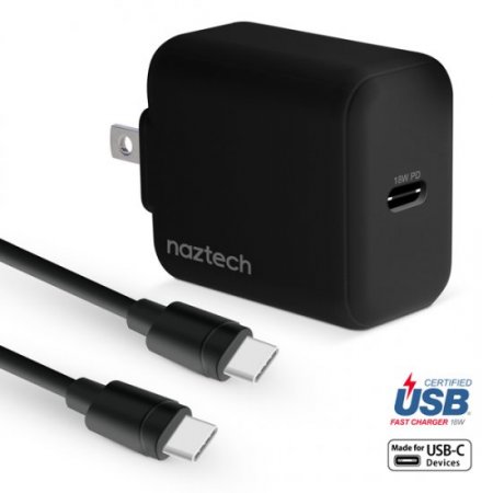 Naztech 18W PD Fast Wall Charger + USB-C to USB-C Cable