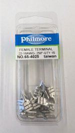 Quick Connect Female Non-Insulated 22-18Awg 0.250" (15Pk)