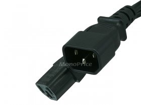 6Ft 18AWG PC Power Cable Extension (IEC C13/C14)