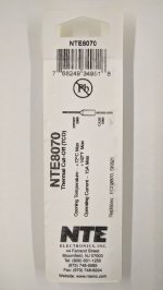 NTE8070 Thermal Fuse 72°C/162°F 15A Axial