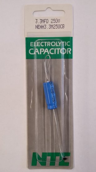 3.3uf 250V Axial Lead Electrolytic Capacitor