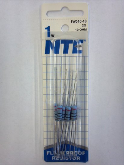 10 Ohm 1 Watt Metal Oxide Film Resistor (10Pk) 2% Tolerance