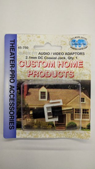 2.1mm DC Coaxial Power Jack Female/Female Keystone Insert White