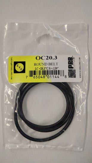 OC20.3 Round Rubber Belt 20.3\" IC, .139\" Cross Section