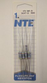 470 Ohm 1 Watt Metal Oxide Film Resistor (10Pk) 2% Tolerance