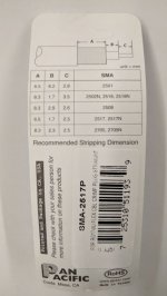 SMA Plug 3-Piece Crimp RG-174/U RG-316/U (Gold)