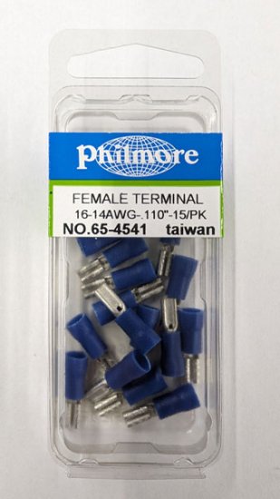 Quick Connect Female Insulated 16-14Awg 0.110" (15Pk) Blue Vinyl