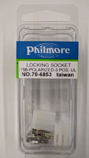 3-Pole 0.156" Center Crimp Type Locking Connecor (2Pk)