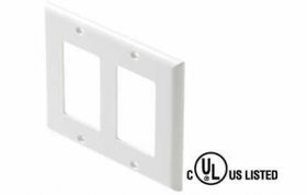 2-Gang Decora Trim Wall Plate (White)