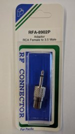 RF Adapter RCA Jack to (3.5mm)1/8" Mono Plug