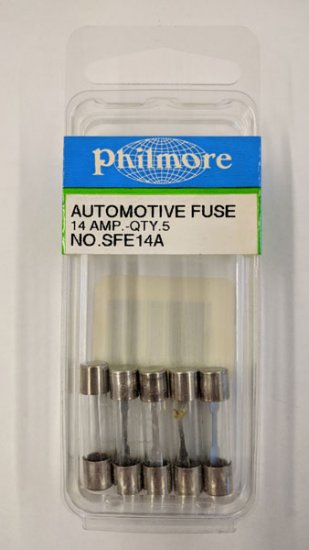 14 Amp (SFE) Auto Fuse 32V 1/4" x 1-1/16" (5Pk)