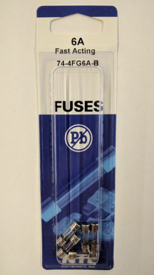 6 Amp (2AG) Fuse (5Pk) Fast Acting 4.5x15mm